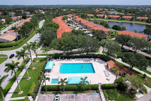 9904 Summerbrook Ter Unit C, Boynton Beach, FL 33437 - aerial view of residential area featuring a pool and a large body of water
