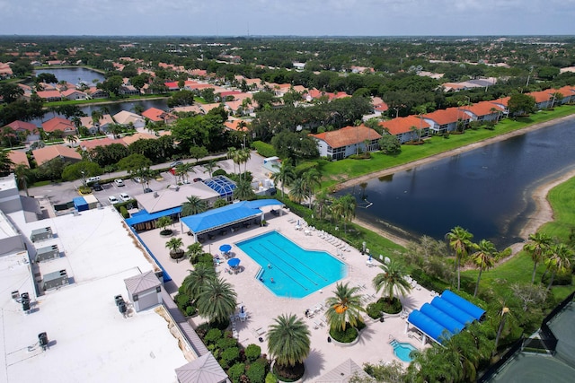 9904 Summerbrook Ter Unit C, Boynton Beach, FL 33437 - drone / aerial view of a large body of water and a pool