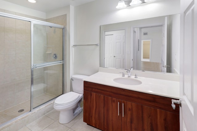 4903 Midtown Ln Unit 3120, Palm Beach Gardens, FL 33418 - bathroom featuring tile patterned flooring, vanity, and a stall shower