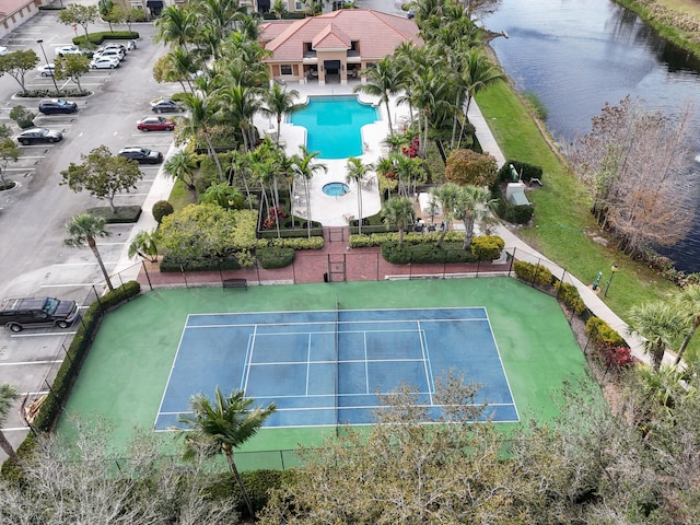 4903 Midtown Ln Unit 3120, Palm Beach Gardens, FL 33418 - drone / aerial view of a pool area and a large body of water
