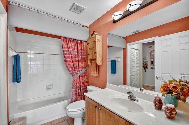 9484 Swansea Ln, West Palm Beach, FL 33411 - full bath with shower / bath combo with shower curtain, vanity, and tile patterned floors