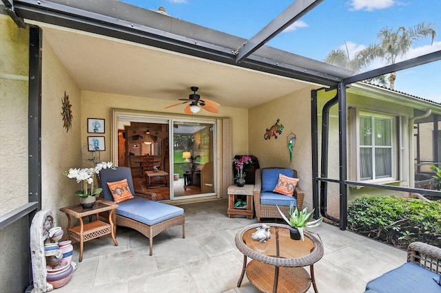 9484 Swansea Ln, West Palm Beach, FL 33411 - sunroom / solarium featuring ceiling fan