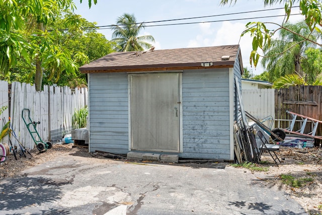 4740 NE 17th Ave, Pompano Beach, FL 33064 - view of shed with a fenced backyard