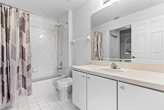 9331 Bridgeport Dr, Royal Palm Beach, FL 33411 - full bathroom featuring shower / bath combination with curtain, vanity, and tile patterned floors