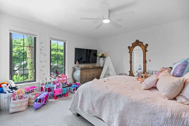 6204 Celadon Cir, Palm Beach Gardens, FL 33418 - carpeted bedroom with ceiling fan