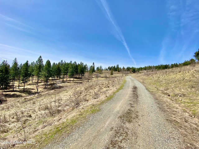 view of road with a rural view