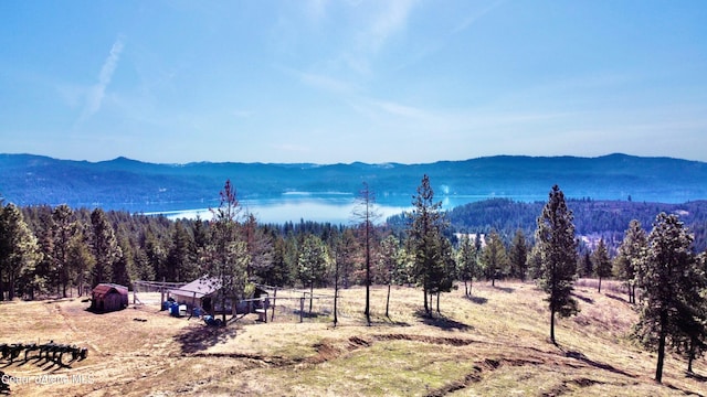 view of mountain feature featuring a rural view