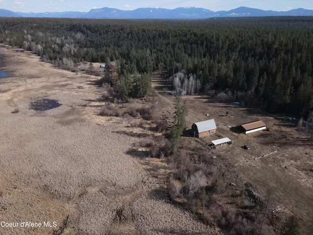 bird's eye view featuring a mountain view