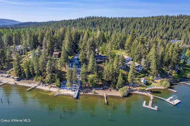 2772 W Lutherhaven Rd, Coeur Dalene, ID 83814 - drone / aerial view with a water view and a forest view