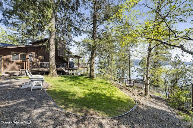 2772 W Lutherhaven Rd, Coeur Dalene, ID 83814 - view of yard featuring a wooden deck
