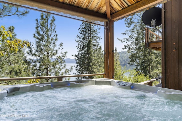 2772 W Lutherhaven Rd, Coeur Dalene, ID 83814 - wooden deck with a hot tub