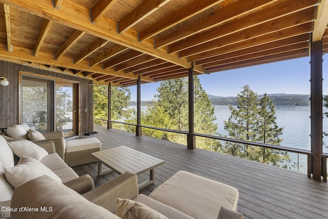 2772 W Lutherhaven Rd, Coeur Dalene, ID 83814 - deck with a water view and an outdoor living space