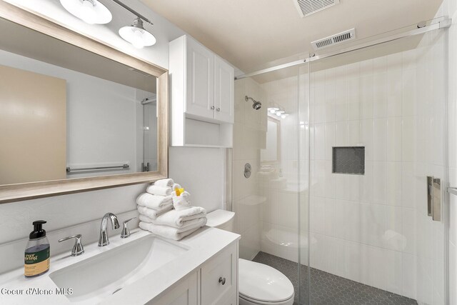 2772 W Lutherhaven Rd, Coeur Dalene, ID 83814 - full bathroom with toilet, visible vents, and a stall shower