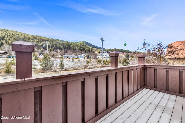 deck with a mountain view