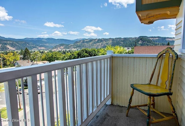 balcony with a mountain view