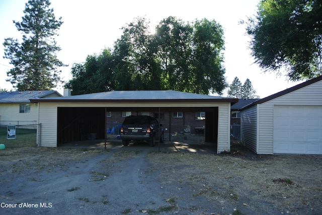 view of garage