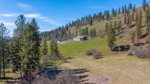 drone / aerial view with a rural view