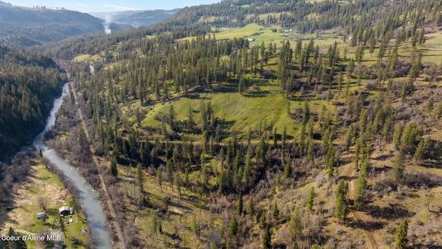 aerial view featuring a mountain view