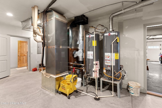 utility room with water heater