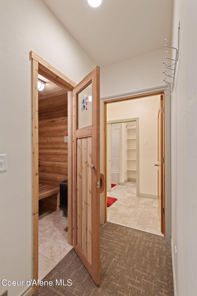 interior space featuring tile floors