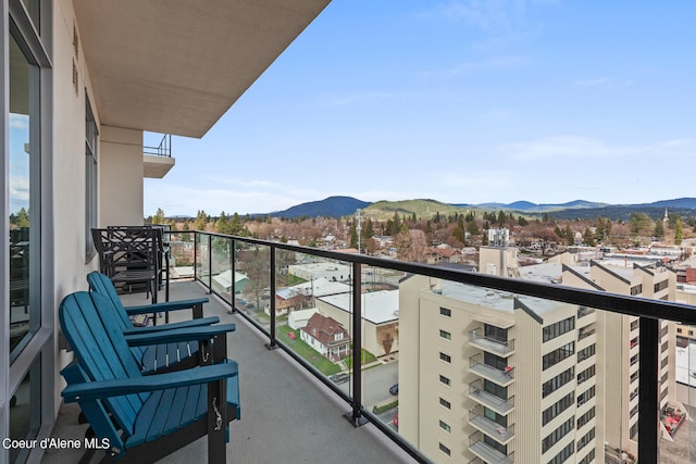 balcony with a mountain view