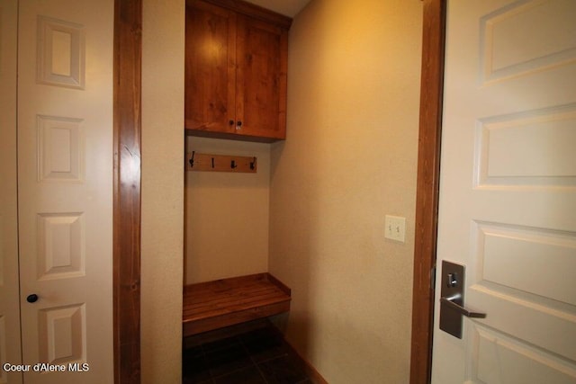 hall featuring dark hardwood / wood-style floors