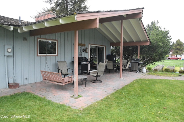 view of patio featuring grilling area