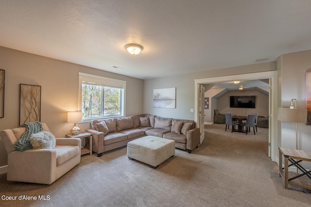 living room featuring carpet floors