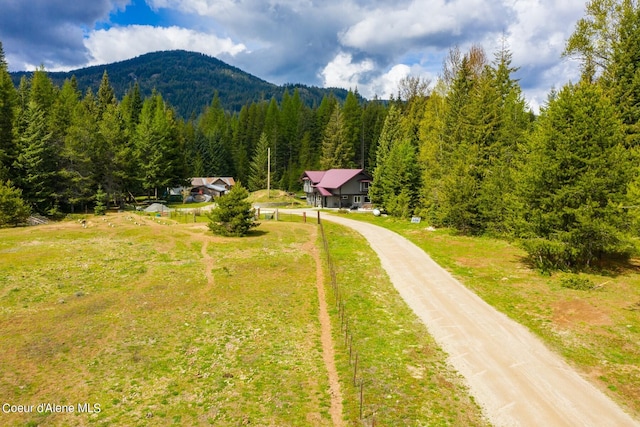 exterior space with a mountain view