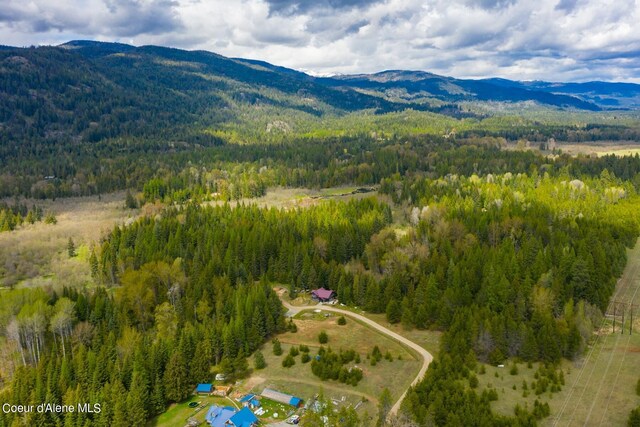 aerial view with a mountain view