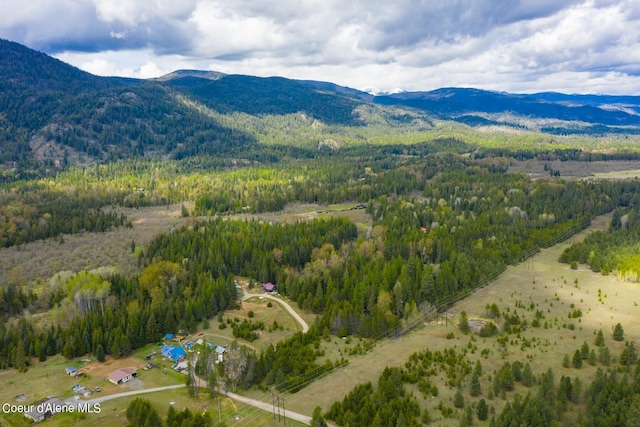 drone / aerial view with a mountain view