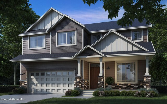 craftsman-style home featuring a garage