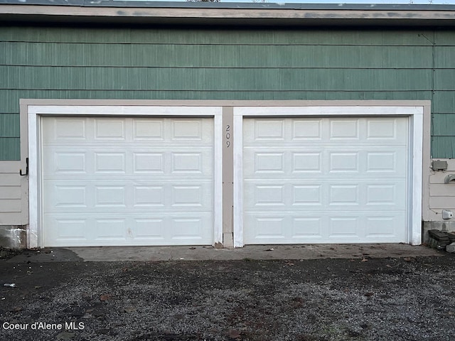 view of garage