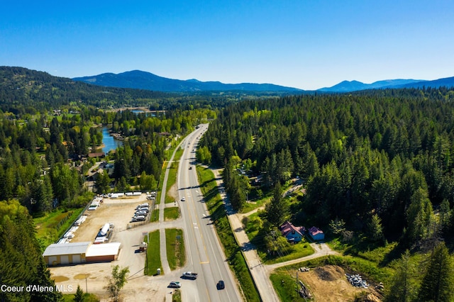 bird's eye view featuring a mountain view