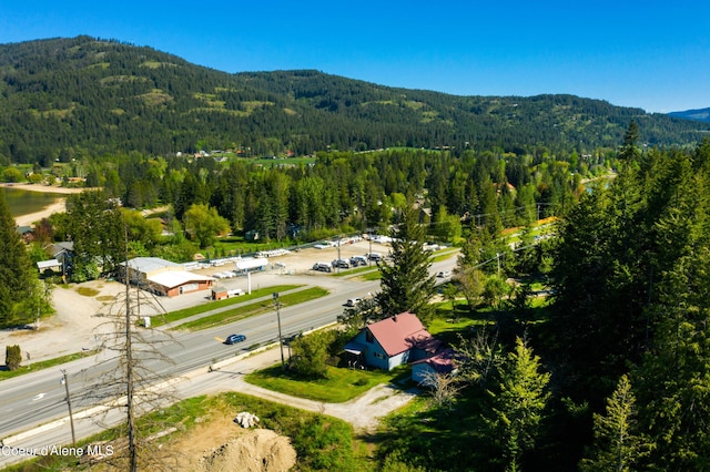 aerial view featuring a mountain view