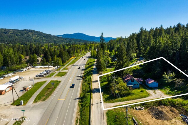 aerial view featuring a mountain view