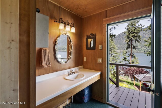 1930 Warren Island Shrs, Hope, ID 83836 - bathroom featuring a sink and wood walls
