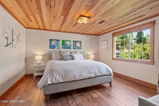 5718 E Sleepy Ln, Coeur Dalene, ID 83814 - bedroom featuring wood-type flooring, wood ceiling, and crown molding