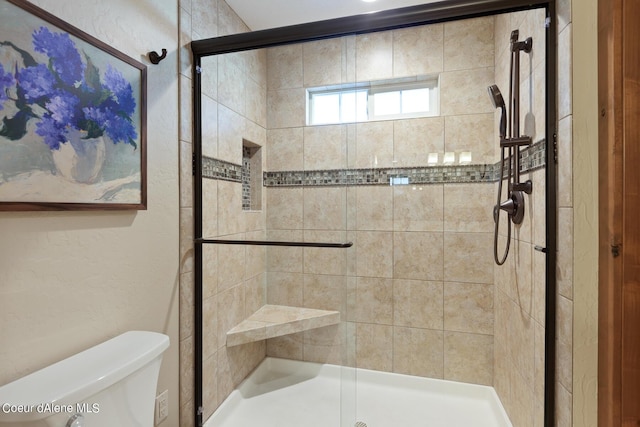 5718 E Sleepy Ln, Coeur Dalene, ID 83814 - bathroom with a stall shower and a textured wall
