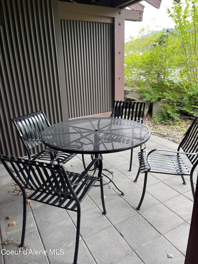 balcony with a patio