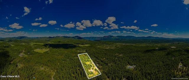 bird's eye view featuring a mountain view