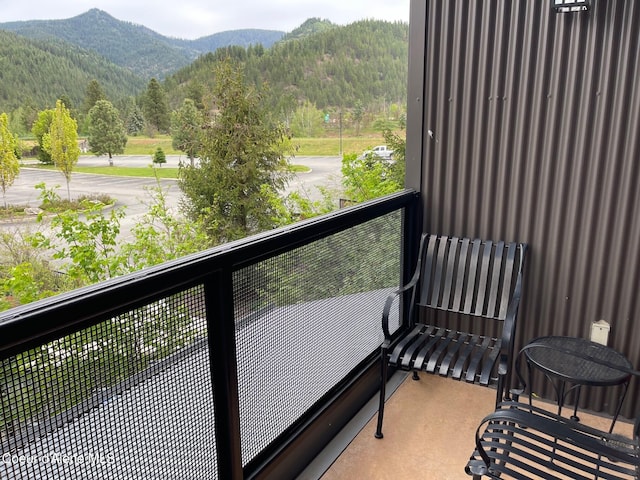 balcony with a mountain view