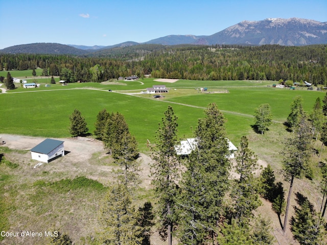 aerial view featuring a mountain view