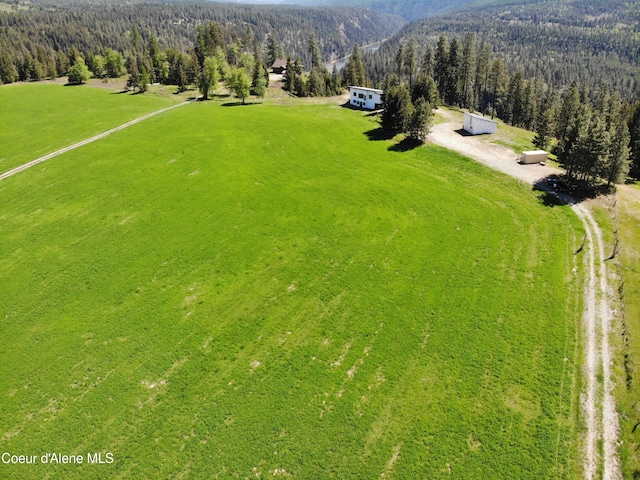 drone / aerial view with a rural view