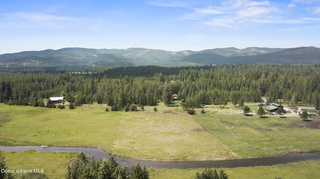 bird's eye view featuring a mountain view