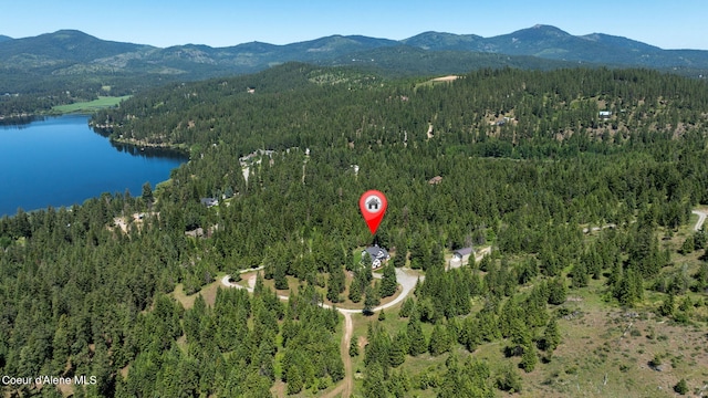 17536 W Julia Dr, Hauser, ID 83854 - bird's eye view of a forest and a water and mountain view
