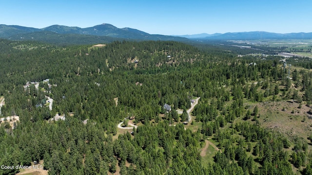 17536 W Julia Dr, Hauser, ID 83854 - aerial overview of property's location with a forest and mountains