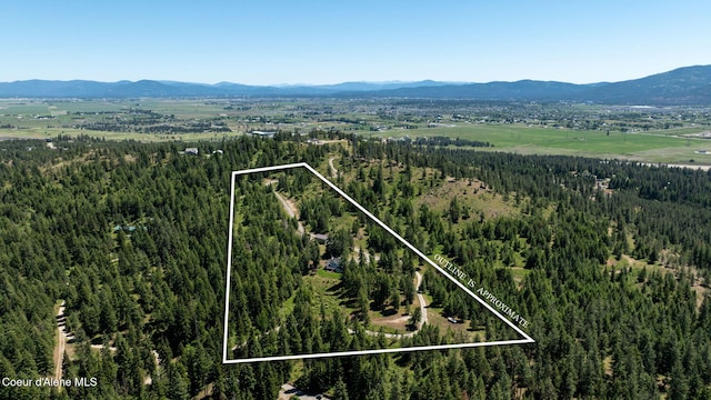 17536 W Julia Dr, Hauser, ID 83854 - aerial view of property and surrounding area with a forest and property parcel outlined