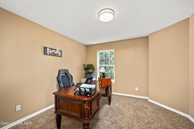 17536 W Julia Dr, Hauser, ID 83854 - carpeted home office featuring a textured wall and a textured ceiling