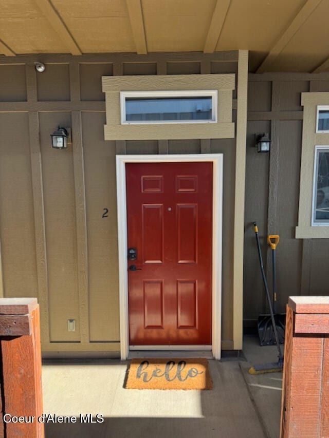 view of doorway to property